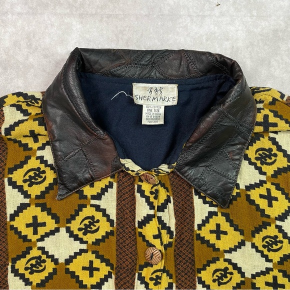 Shermarke Vintage Coat Adult One Size Gye Nyame Ghana Adrinka Symbol Collared - Picture 4 of 16